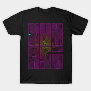 Kumasi, Ghana City Map Typography - Neon T-Shirt